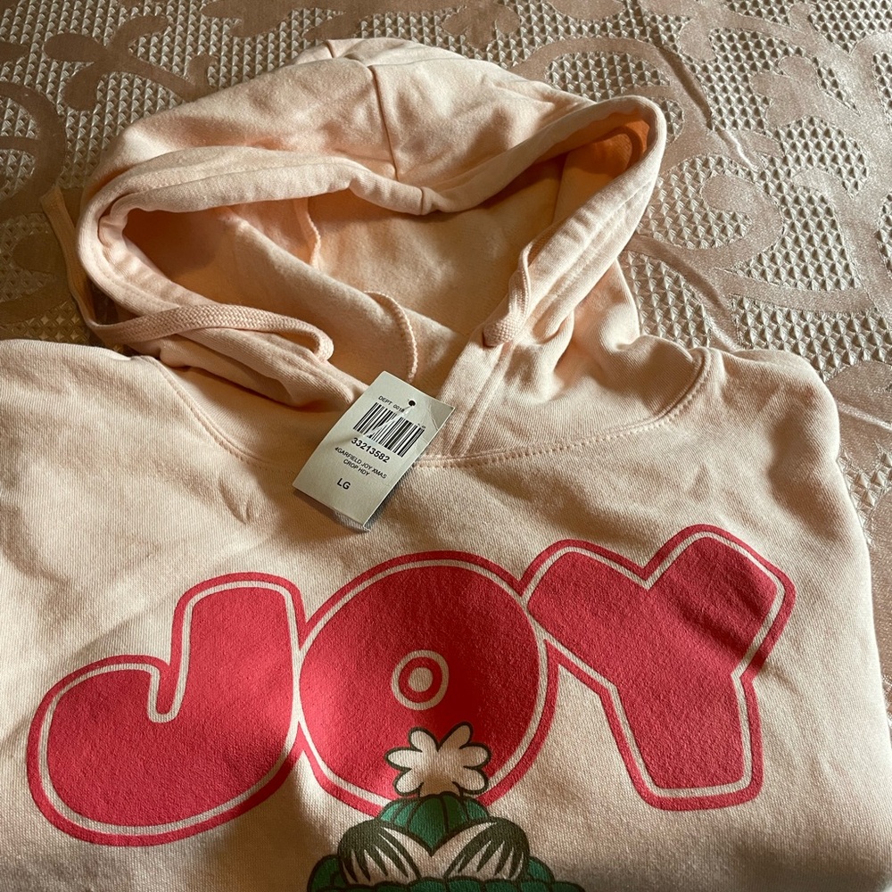 Ripple Junction Peach Hoodie with Red Joy Design